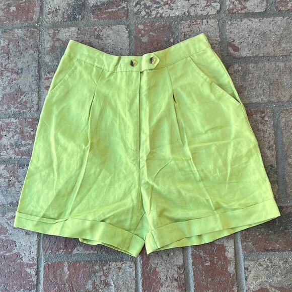 Vintage Marla Kim Lime Green Shorts Elastic Waist Size M - Picture 1 of 3